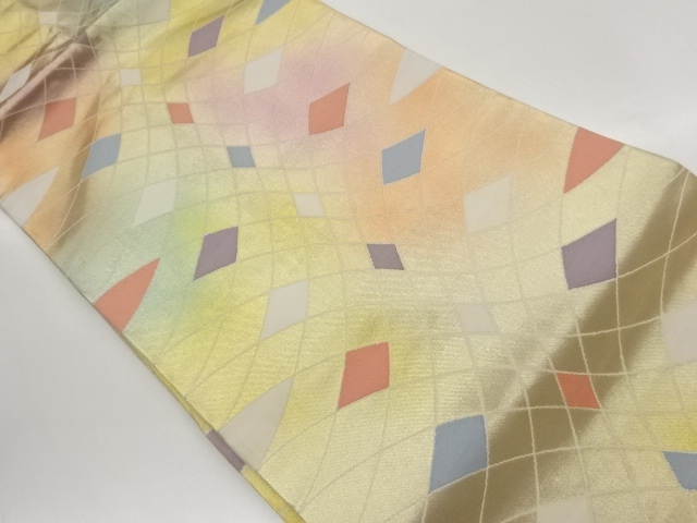 JAPANESE NAGOYA OBI / WOVEN ABSTRACT RHOMBUS